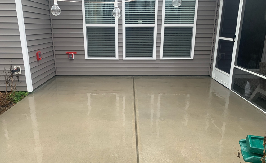 Concrete patio cleaning after